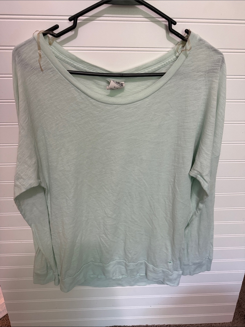 PINK Victoria's Secret Mint Green Long-Sleeve Scoop Neck Top